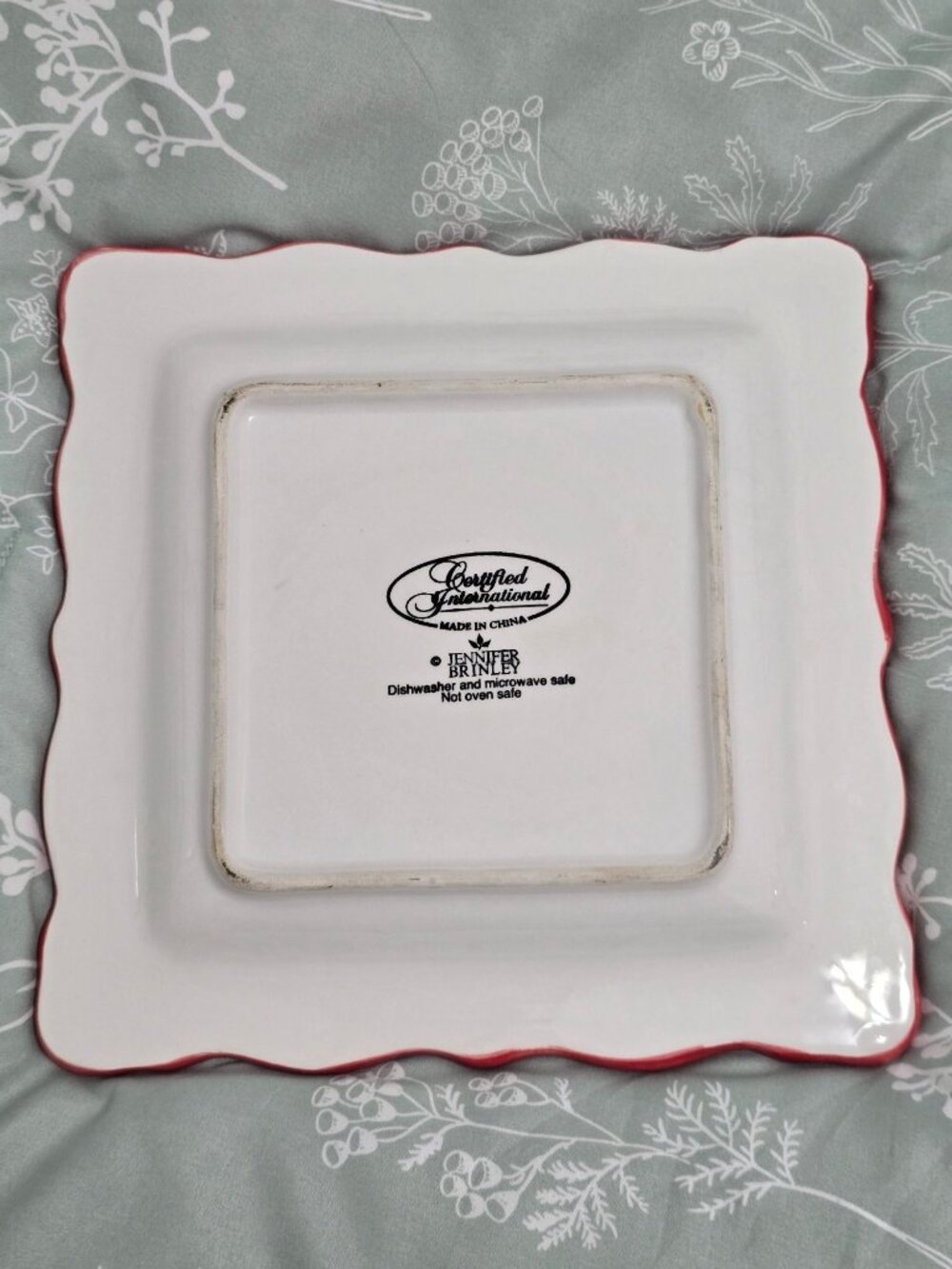 Jennifer Brinley Set of 3 Square Ceramic Plates Paris Bistro 9" - Picture 6 of 14